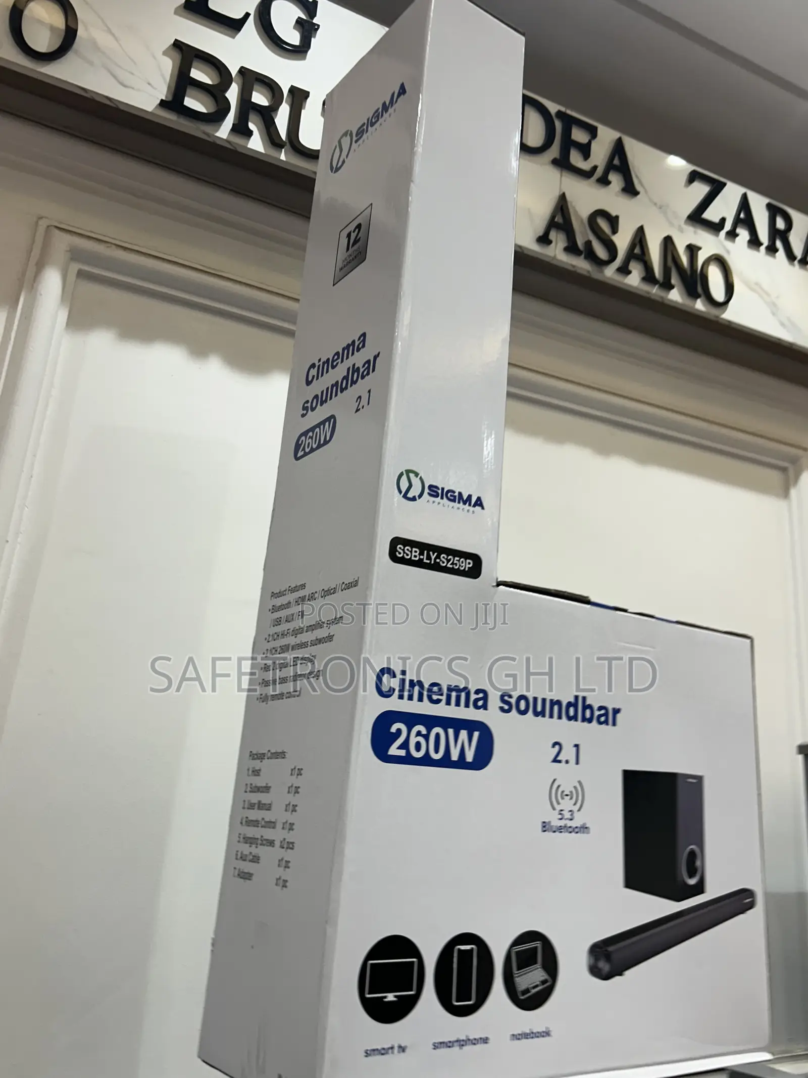 Choose Black Bluetooth Wireless Sigma SSB-Ly-S259p Soundbar