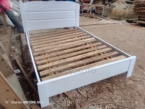 White Wooden Double Bed