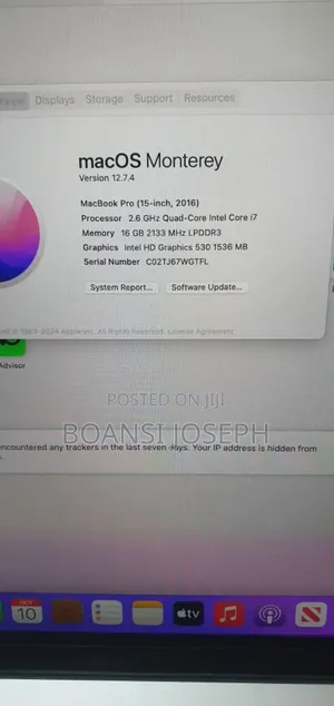 Laptop Apple MacBook Pro 2017 16GB Intel Core i7 SSD 512GB