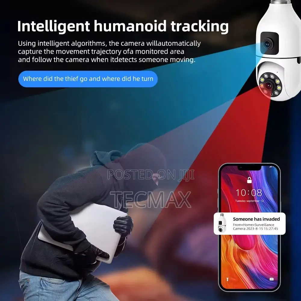 2 Lens Bulb Security Camera