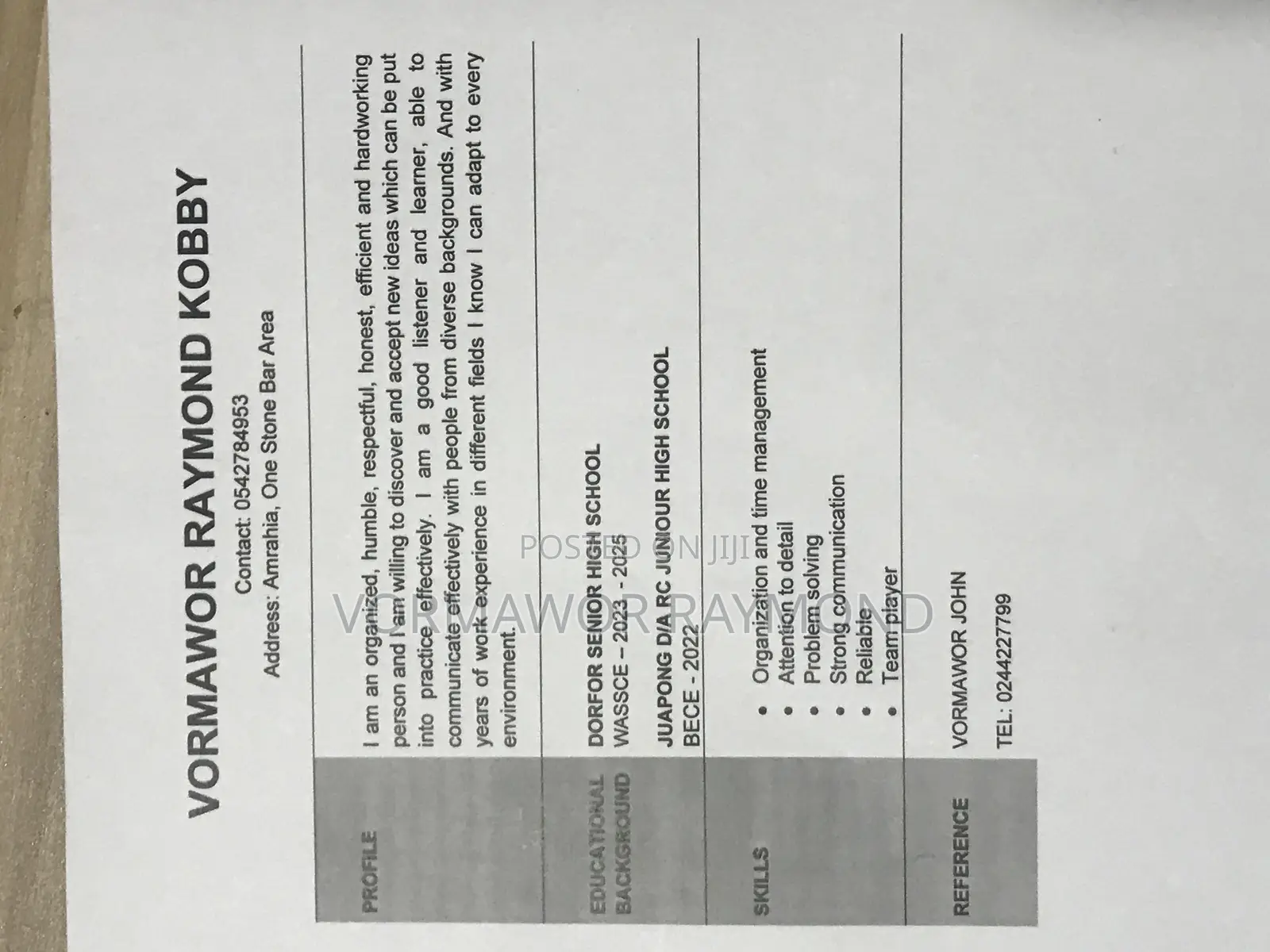 Sales Telemarketing CV