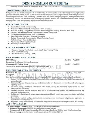 Caregiver For Elderly Person