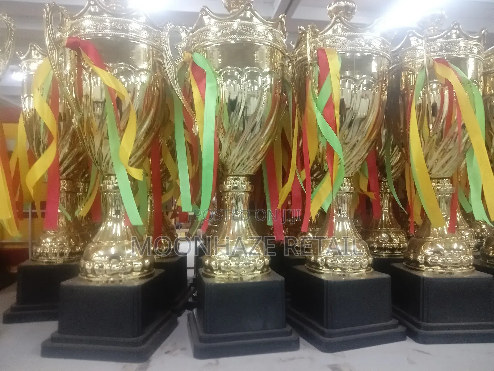 Royal Gold Trophy Cups – Luxury Awards With Color Ribbons!