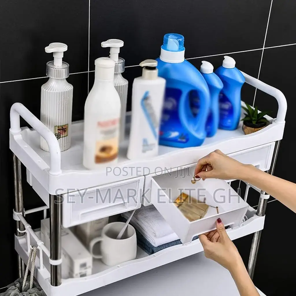 2 Tier Toilet Rack With Drawers