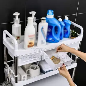 2 Tier Toilet Rack With Drawers