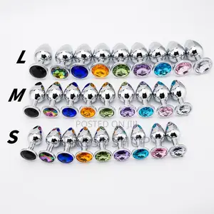 3in1 Anal Butt Plug Smooth Metal Stainless Steel Crystal Butt Plug