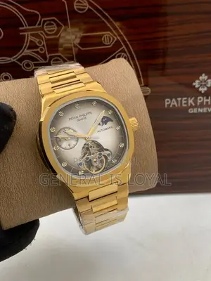 Patek Philippe Gold White  Dial Mechanical Mens Watch