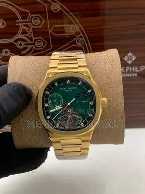 Patek Philippe Gold Green  Dial Mechanical Mens Watch