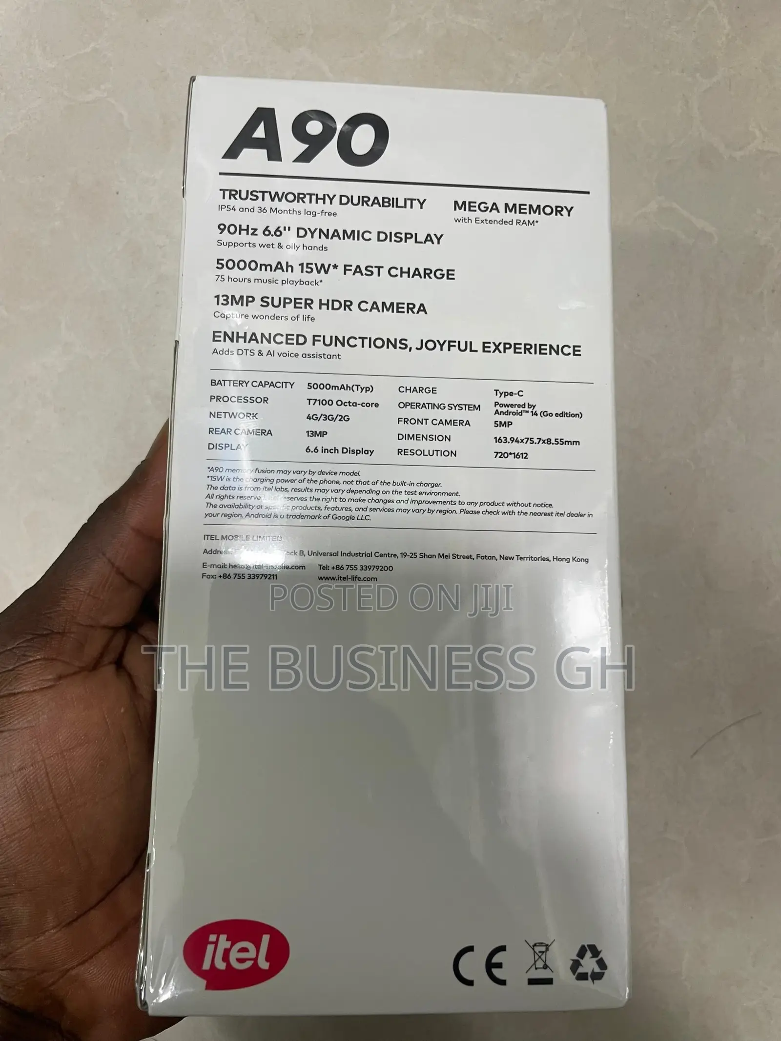 New Itel A90 128 GB Black