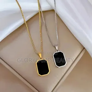 Elegant Unisex Rectangle Pendant Necklace