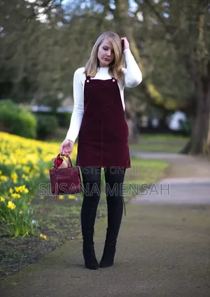 Burgundy Cuoduroy Car Wash Dress