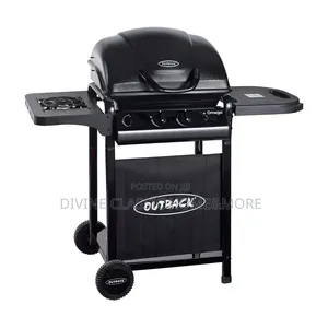 2 Burner Outback Omega 250 Gas Barbecue + Side Burner – Black
