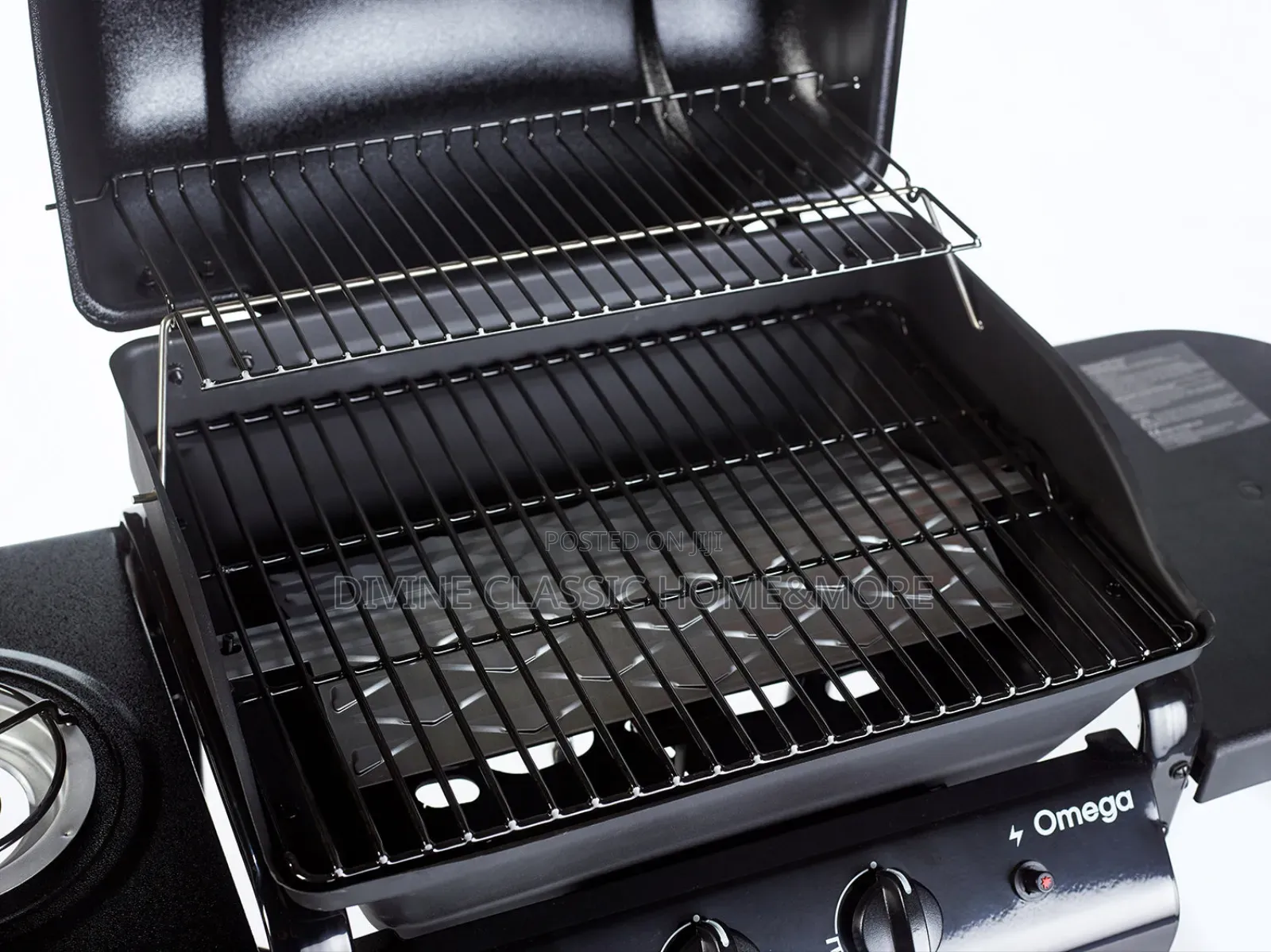 2 Burner Outback Omega 250 Gas Barbecue + Side Burner – Black