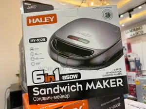 Reliable Grey 6 in 1 Haley Hy-1028 Electric 850w •• Sandwich Maker