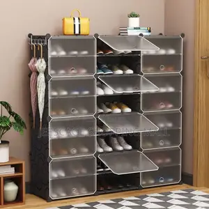Multi Organizing Wardrobe Modular Rack With Translucent Doors