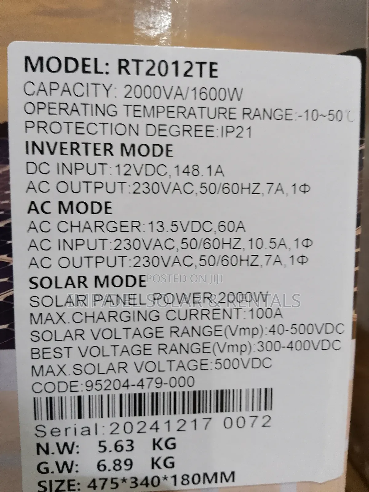 1.6kw Solar Inverter High Efficiency