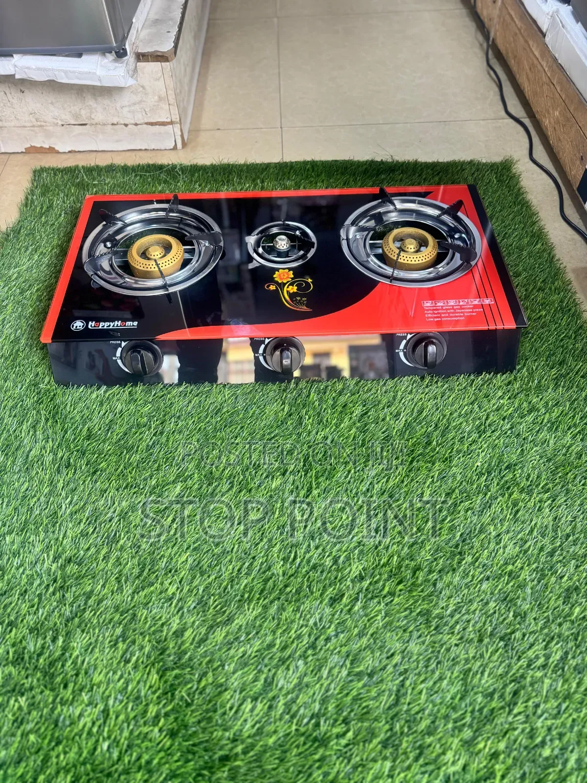 Quality Glass Top 3 Burner Gas Cooker