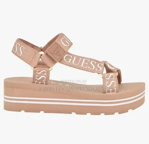 Guess Ladies Avin Logo Sandals - Size 38