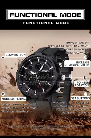 Sanda Sports Military Led Dual Display Digital Waterproof Quartz Watch