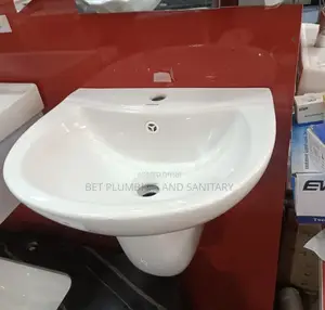 Wall Hung Wash Hand Basin_basin and Short Stand or Pedestal