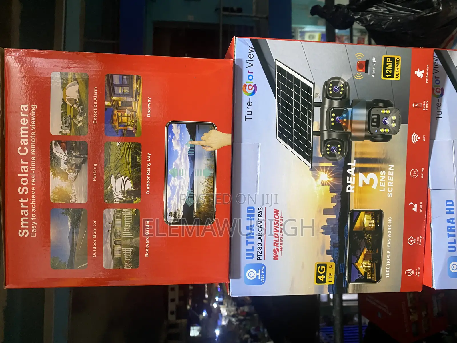 3 Lens (Triple Lens) 4g Solar-Powered PTZ Outdoor CCTV Camera V380pro