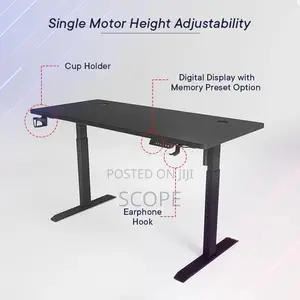 160x70 Electric Height Adjustable Desk – Memory, Cup Headset Holder