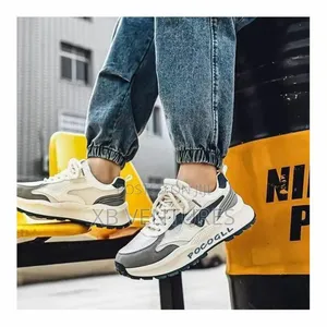 Elevated Retro Sports Shoes - White and Blue