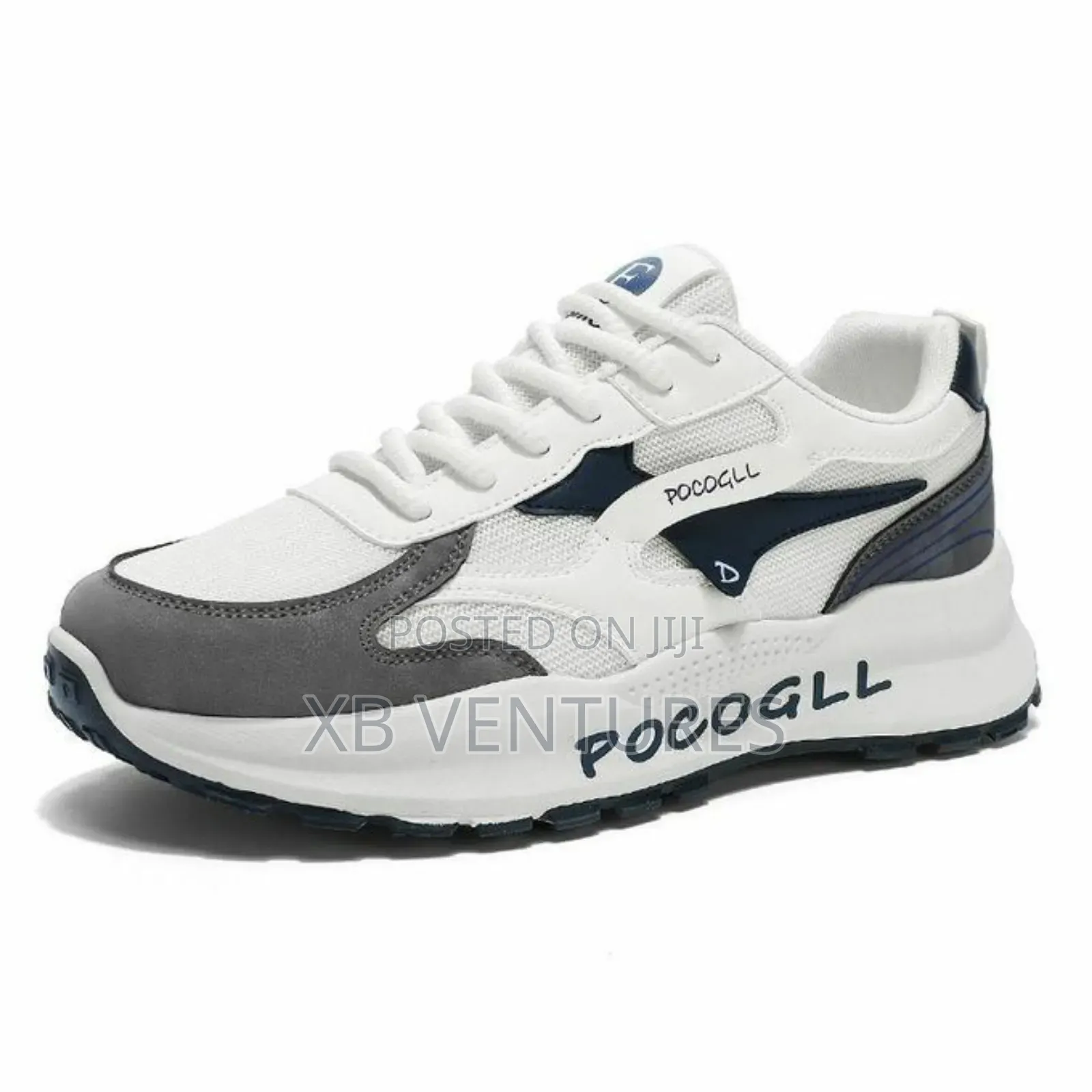 Elevated Retro Sports Shoes - White and Blue