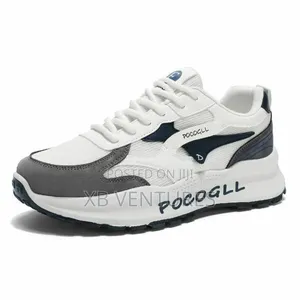 Elevated Retro Sports Shoes - White and Blue