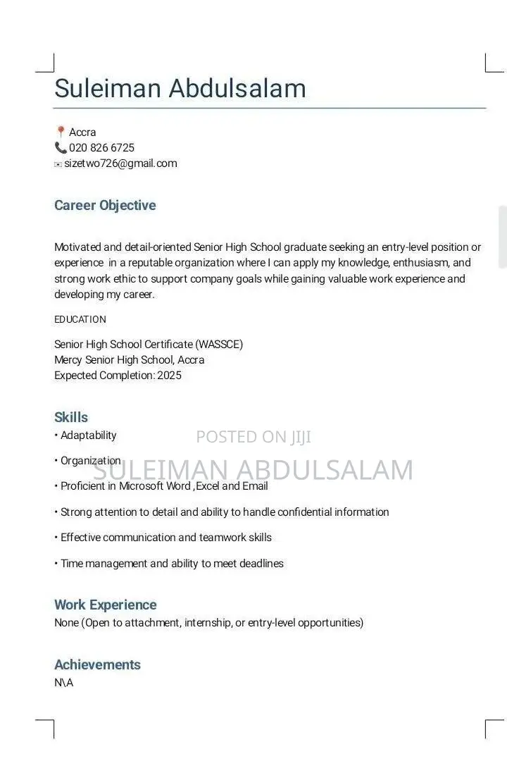 Clerical Administrative Cv
