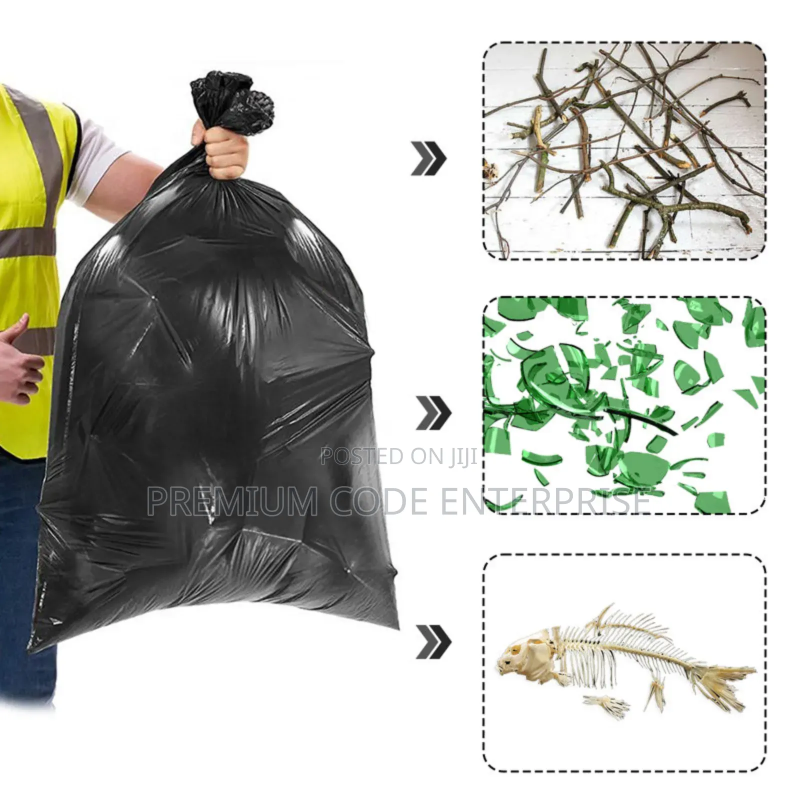 80-Liter Trash Bag – Strong Bin Liner for Home and Commercial Use