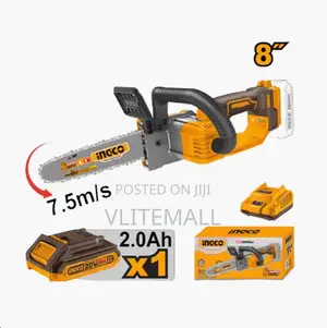 Ingco 8" Lithium-Ion Cordless Chain Saw With 20v 2.0ah Charger
