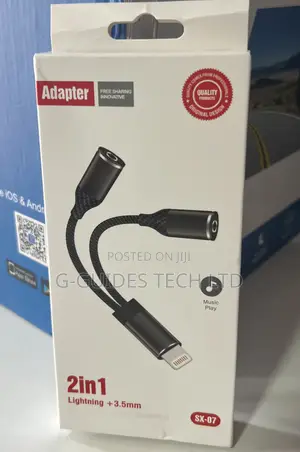 2 in 1 iPhone to 3.5mm Adapter, 2-in-1 Lightning + 3.5mm Audio Adapter