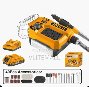 Ingco Lithium-Ion Cordless Die Grinder With 20v 2.0ah Battery