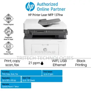 Hp Printer Laserjet MFP 137fnw 4 in 1 Printer