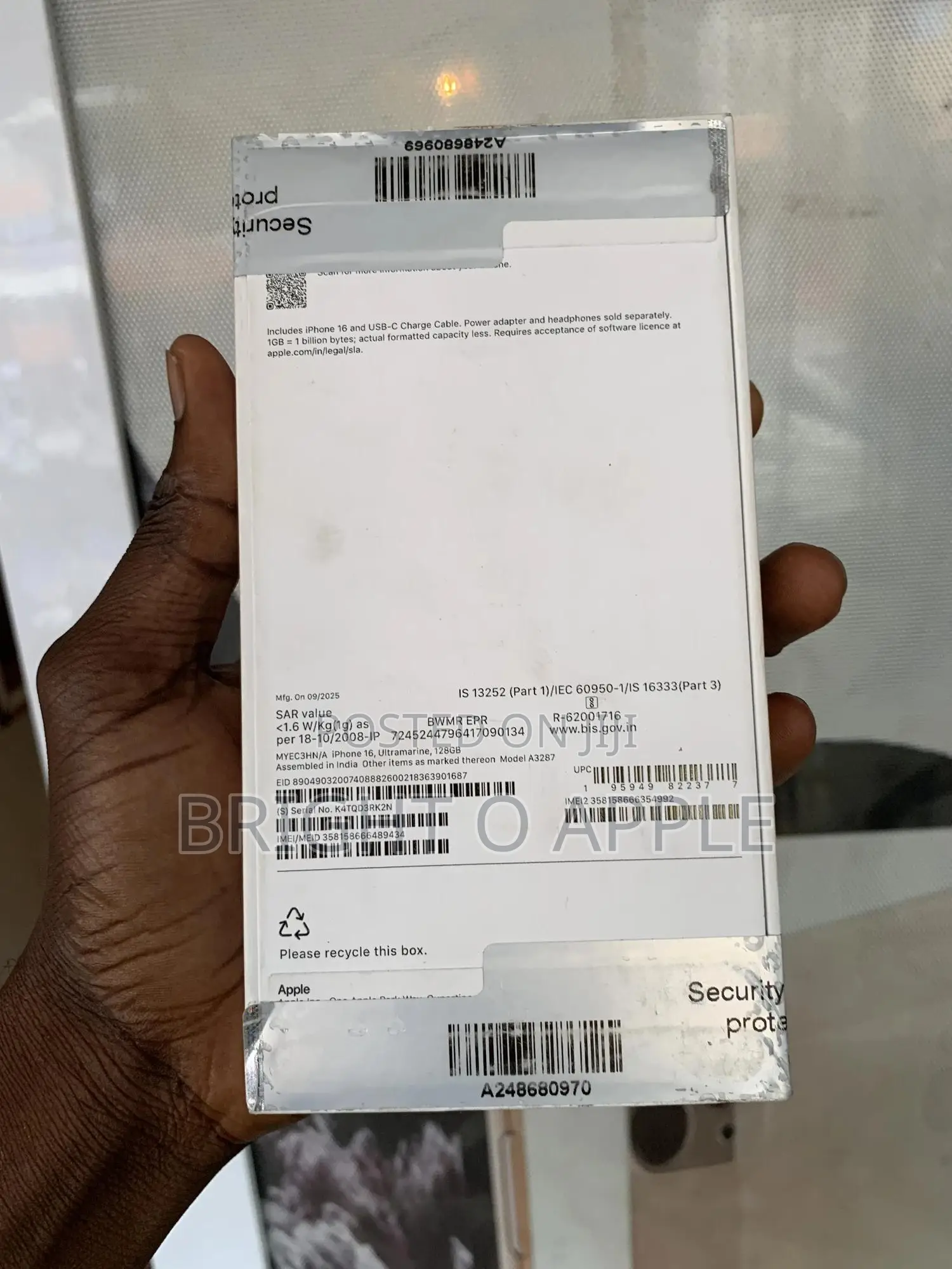 New Apple iPhone 16 128 GB Blue