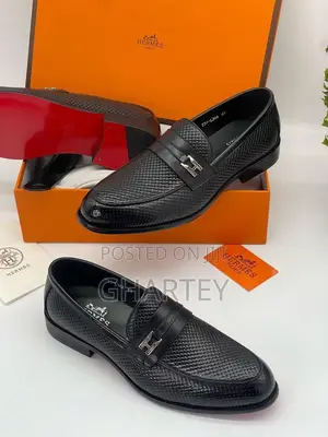Hermès Paris Woven Loafer – Signature Red-Sole - Black