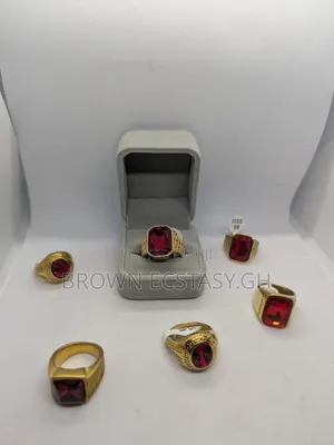 Red Stone Gold Plated Rings (Swipe for More Designs)