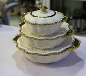 3pcs Ceramic Bowls With Ceramic Lid