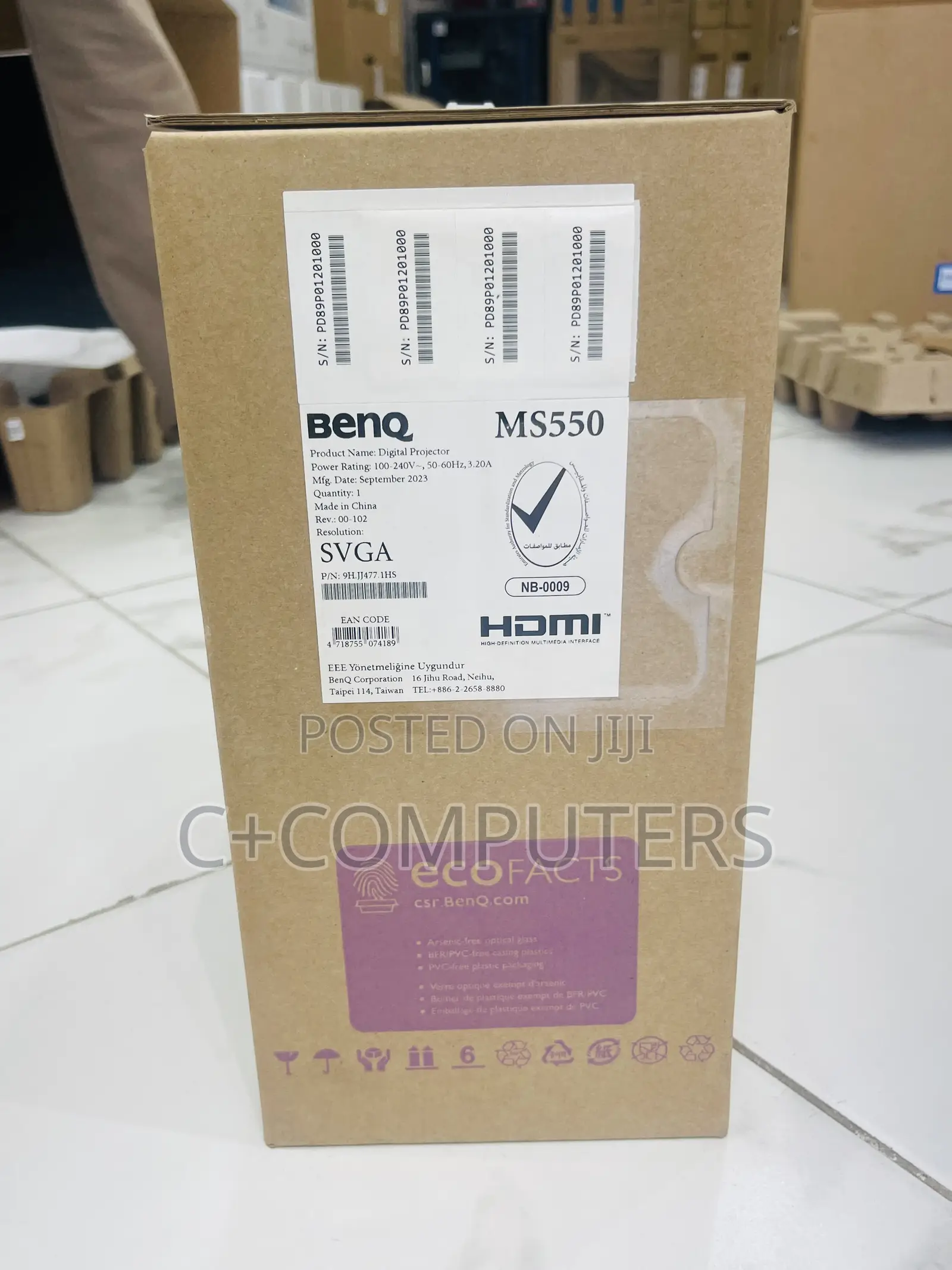 Benq Ms550 3600 Ansi Lumens DLP Projector.