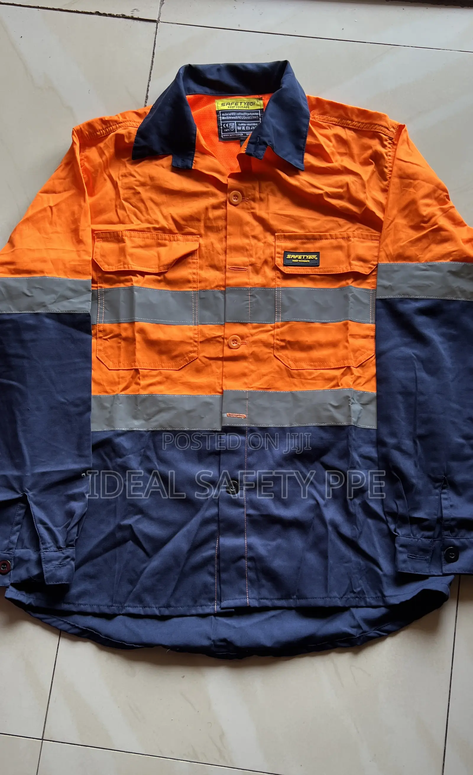 Reflective Work Shirt Orange/Navy