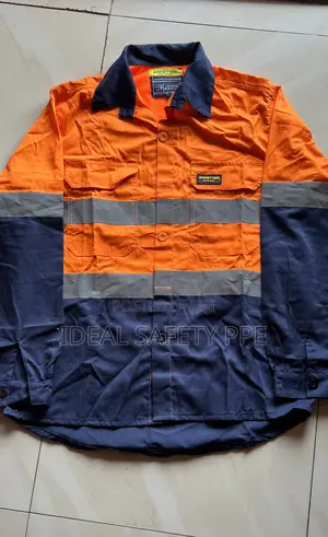 Reflective Work Shirt Orange/Navy