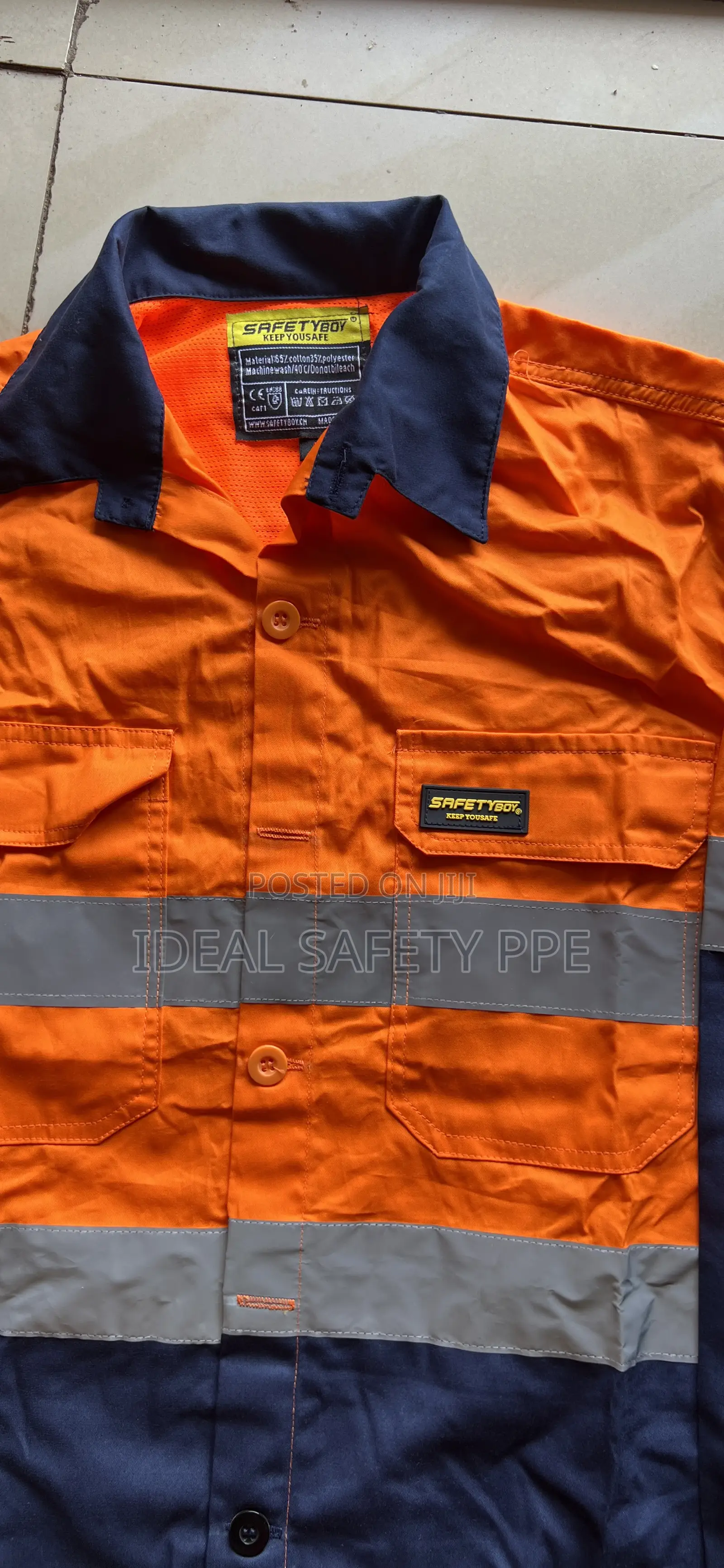 Reflective Work Shirt Orange/Navy