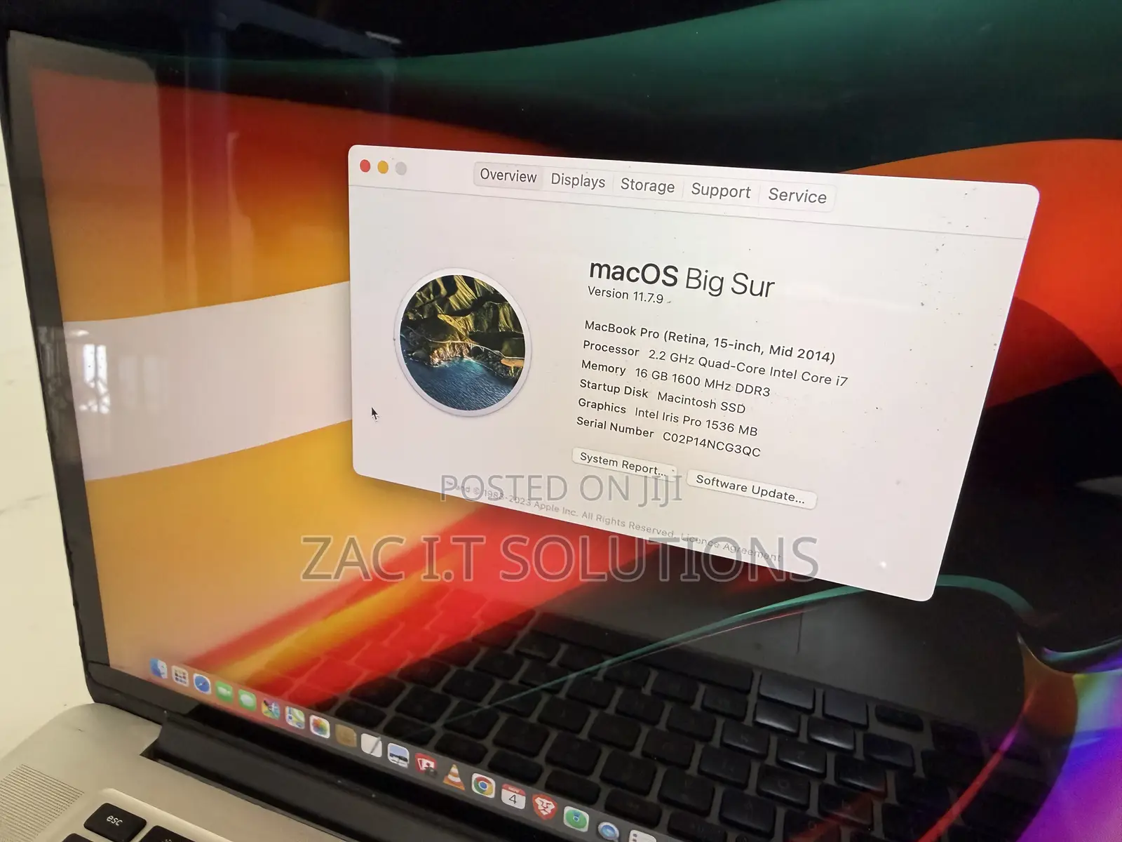 Laptop Apple MacBook Pro 2014 16GB Intel Core I7 SSD 256GB