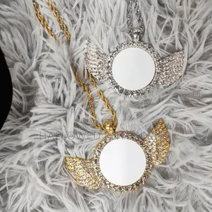 Stainless Steel Chain Sublimation Customization Wing Jewelry Necklace