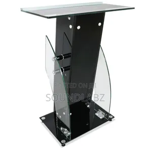 Black Glass Lectern Podium Stand/Pulpit