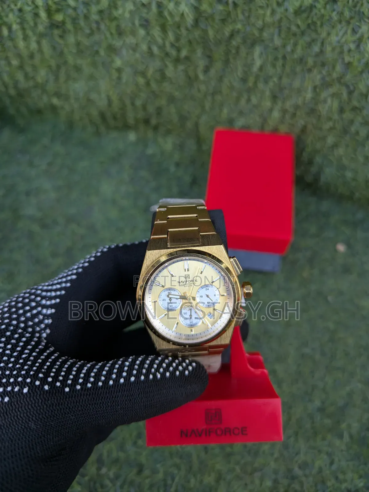 Naviforce Gold Plated Chronographic Watch