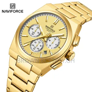 Naviforce Gold Plated Chronographic Watch
