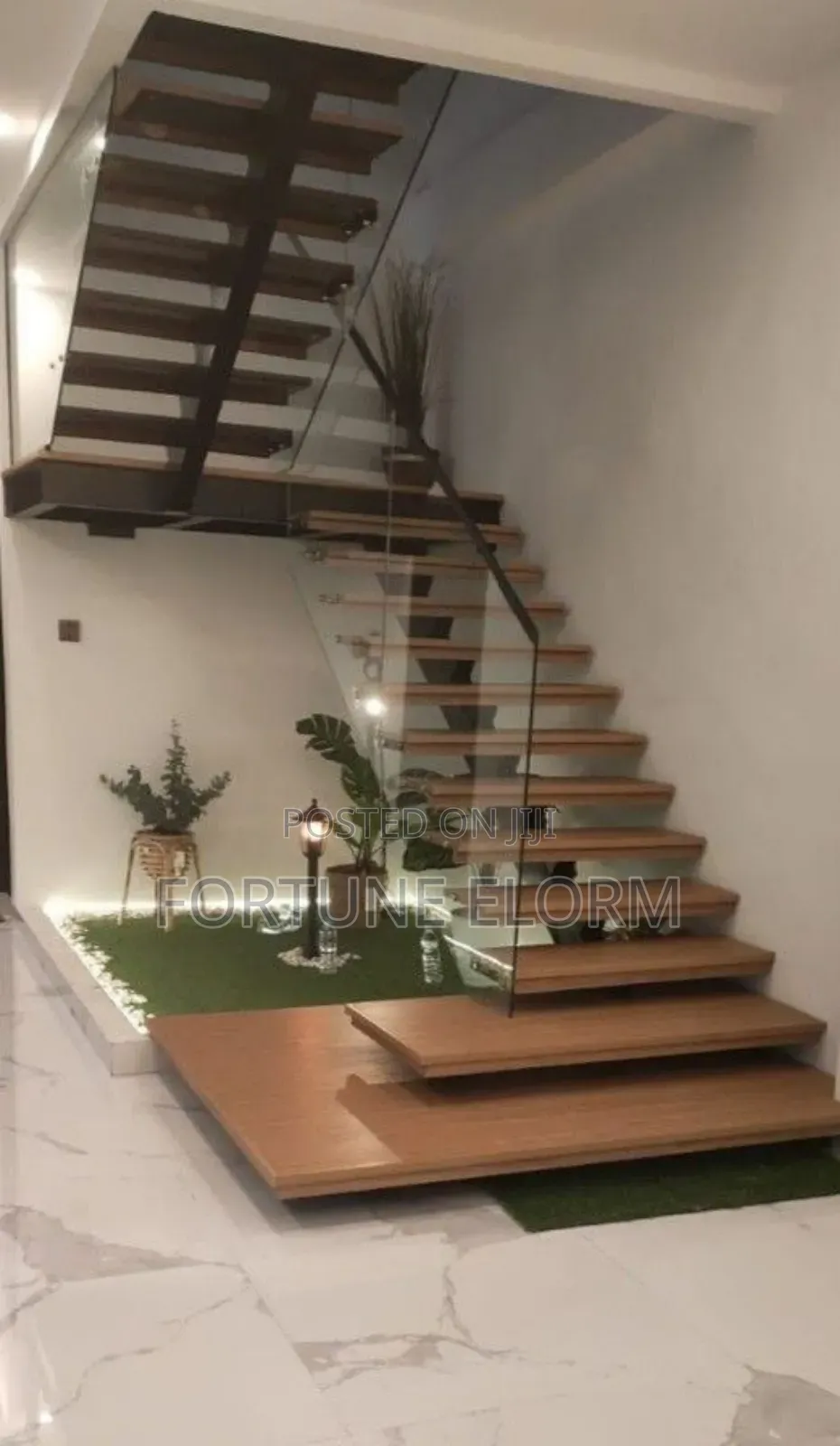 Elegant Metal and Wood Stairs