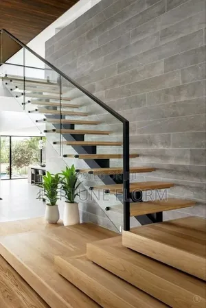 Timber Floating Stairs, Mono Stringer Support System